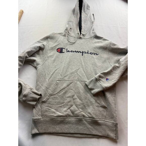 Champion Hoodie Mens Small Gray Lightweight Normcore Casual Pullover Sweatshirt - Picture 1 of 7